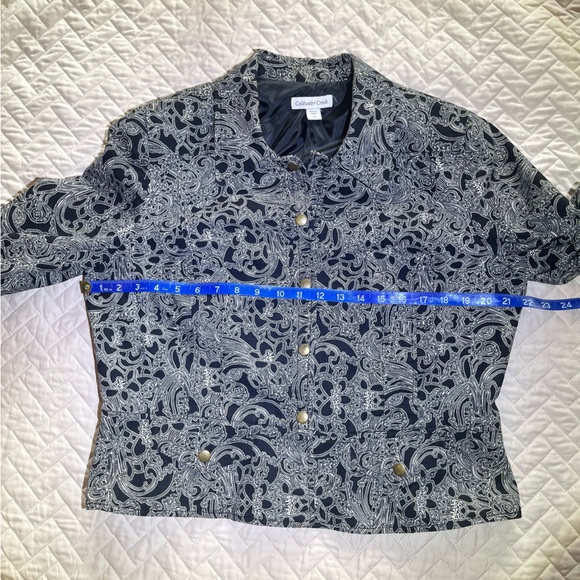 Coldwater Creek Jacket Black/White Peplum-Style, Lined, Size 14 - Picture 6 of 8